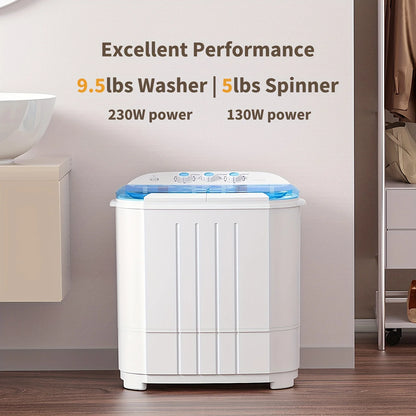 14.5Lbs Portable Washing Semi-Automatic Compact Washer