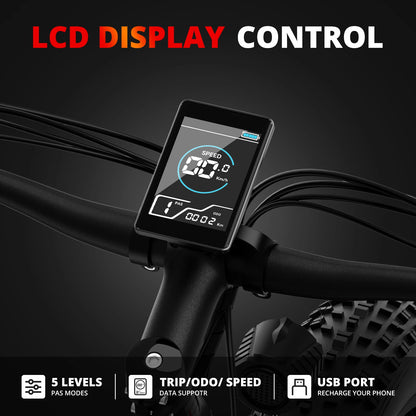 1000W Electric Bicycle 26" Fat Tire Dual Shock Absorbers.