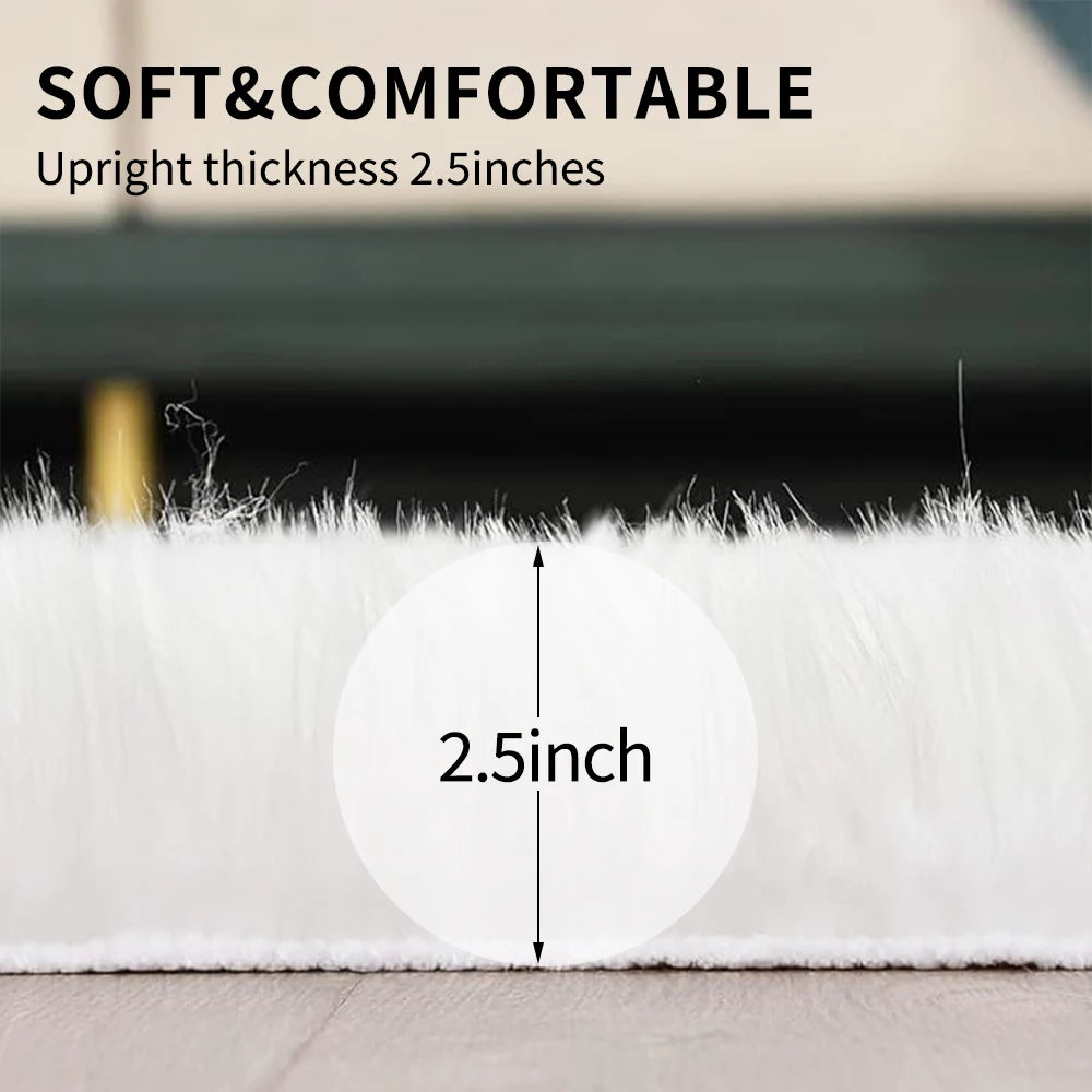 10x12 Fluffy Black Sheepskin Area Rug