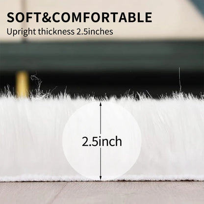 10x12 Fluffy Black Sheepskin Area Rug