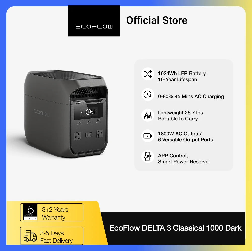 Solar Generator DELTA 3 Battery Portable Power Station