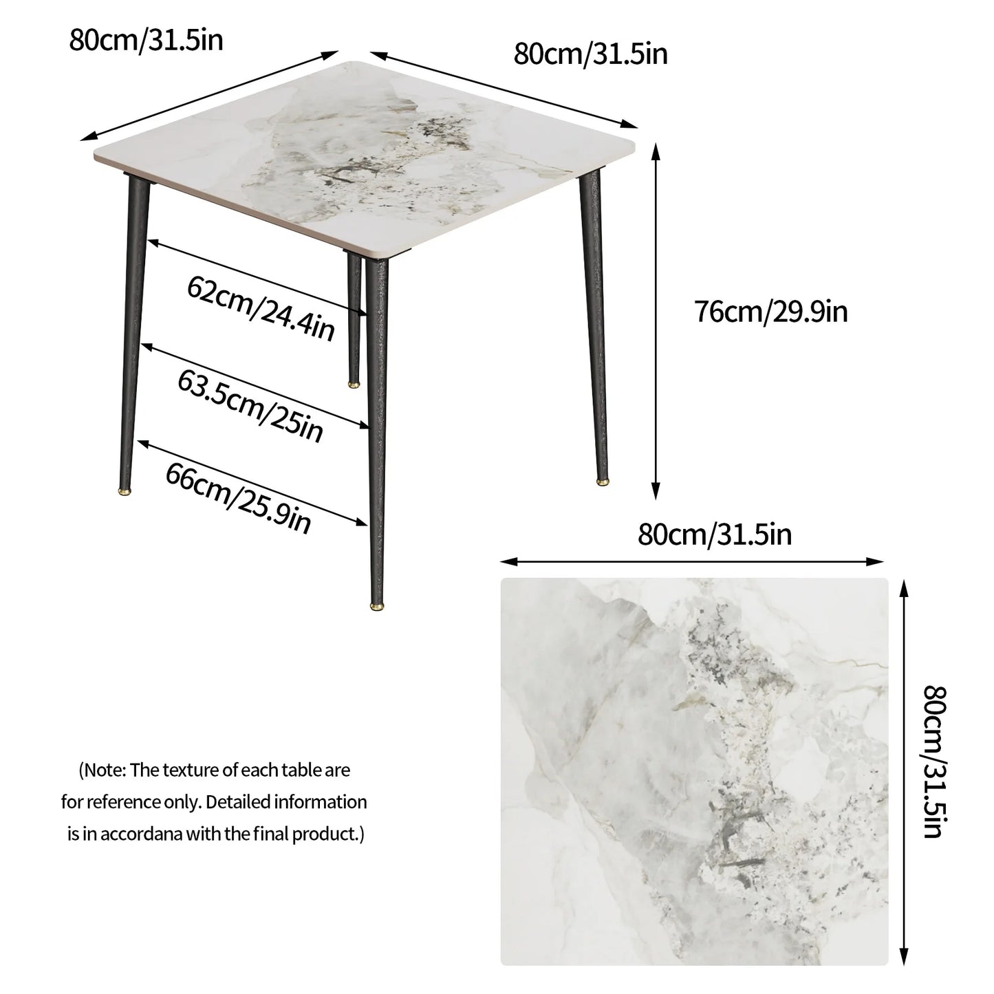 Dining Table Stone Top with Metal Frame
