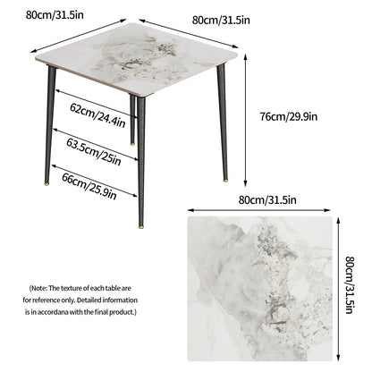 Dining Table Stone Top with Metal Frame