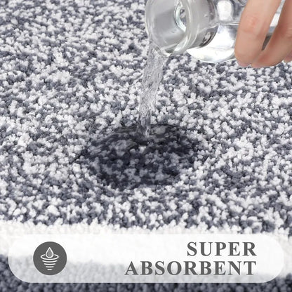 5-Piece, Non-Slip Dark Grey Bathroom Set