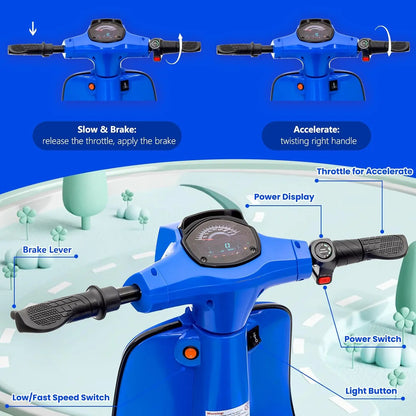 24V Electric Motorcycle for Kids 6-14 Years