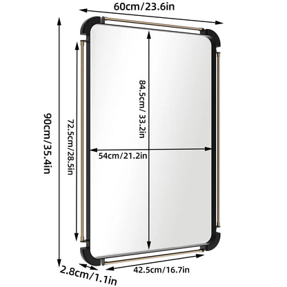 90CM Farmhouse Vintage Wall Mounted Mirror