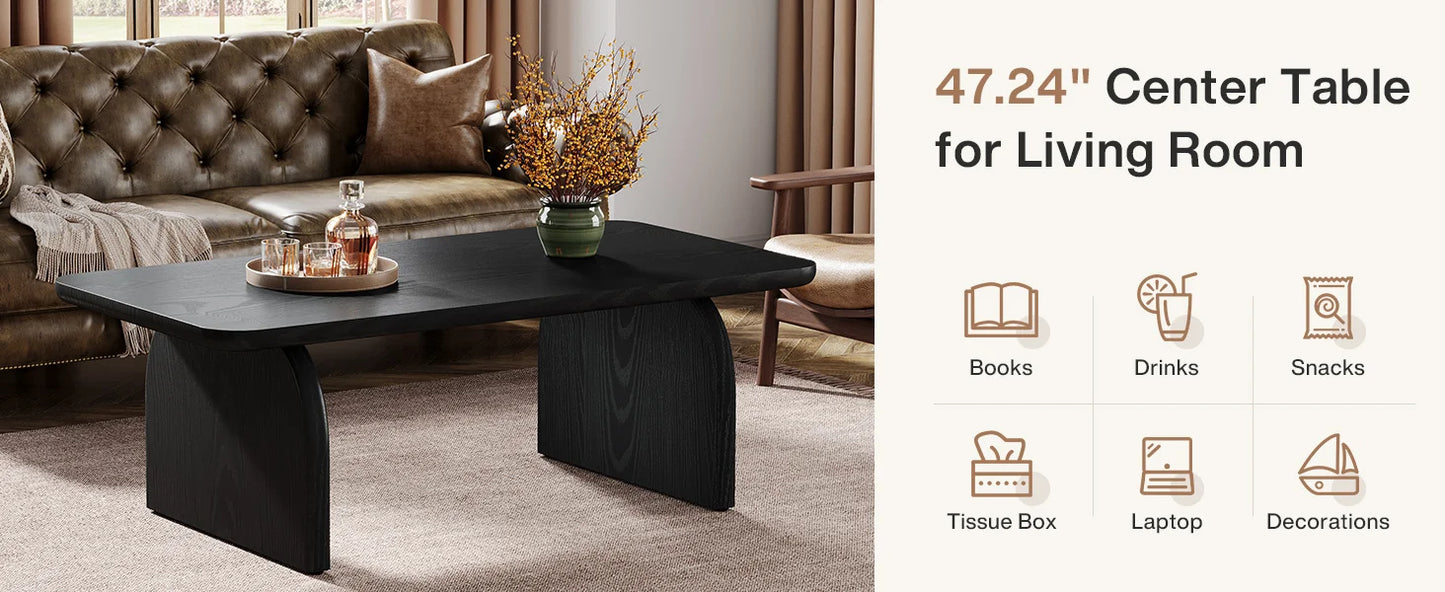 47.24-Inch Tribesigns Farmhouse Rectangular Coffee Table