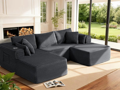 108" Cloud Sectional Couch with Extra Deep Seating