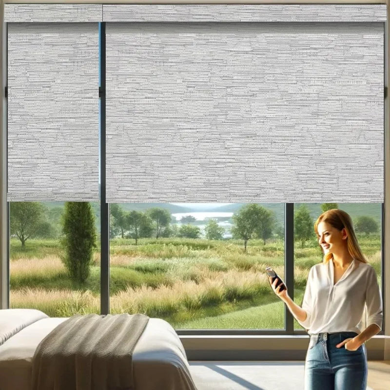 Window Motorized Blind with Fabric Insert