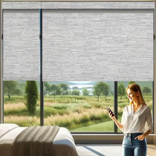 Window Motorized Blind with Fabric Insert