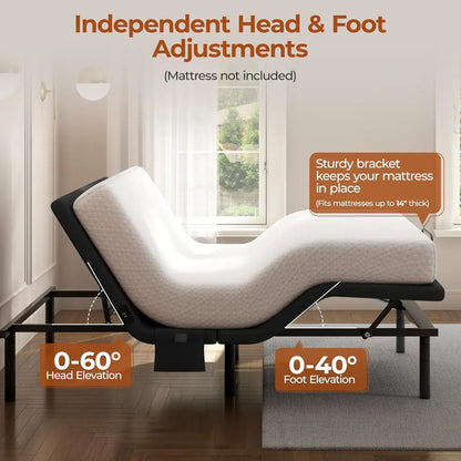 Queen Adjustable Bed Frame with Wireless Remote