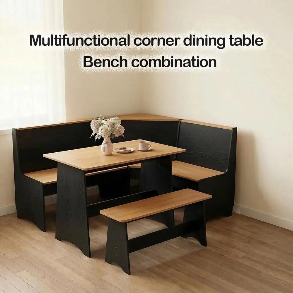 Small Kitchen Table Set with Bench and Storage