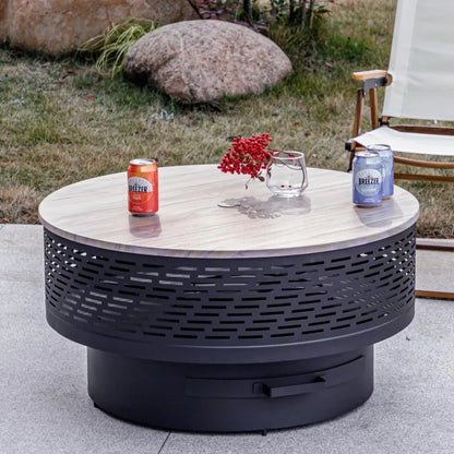 32" Wood Burning Fire Pits with Grill & Lid