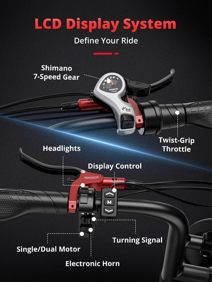 Adults Electric Bike with 2000W Dual Motor