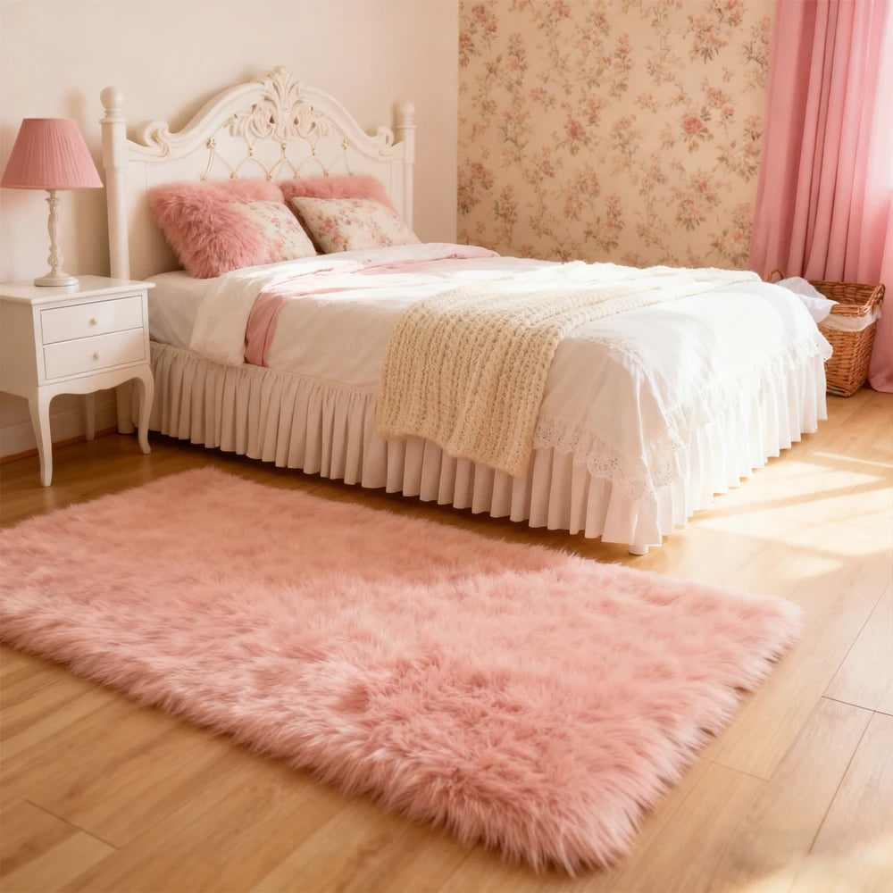10x12 Fluffy Black Sheepskin Area Rug