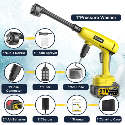 Cordless Pressure Washer with 6-in-1 Nozzle