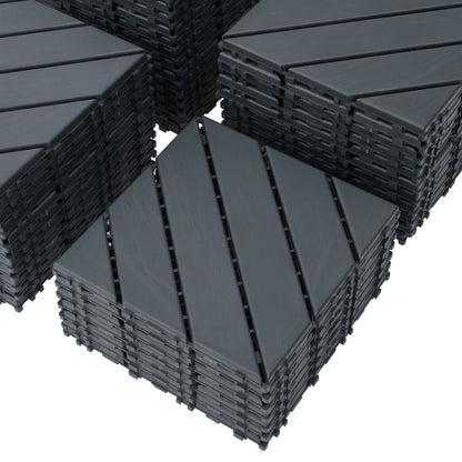 44 Pack 12" x 12" Square Waterproof Patio Interlocking Deck Tiles