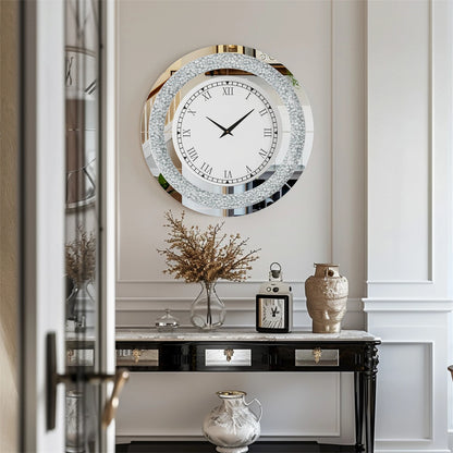Crush Diamond Mirrored Wall Clock for Wall Decoration