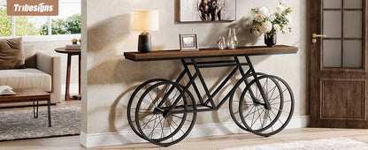 70.9-Inch Extra Long Console Table with Bicycle Metal Base