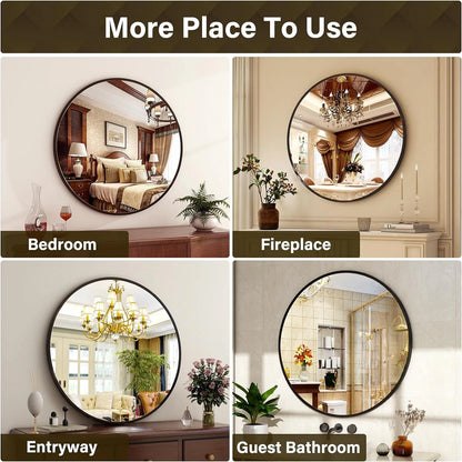 36 Inch stylish Round Metal Wall Mirror