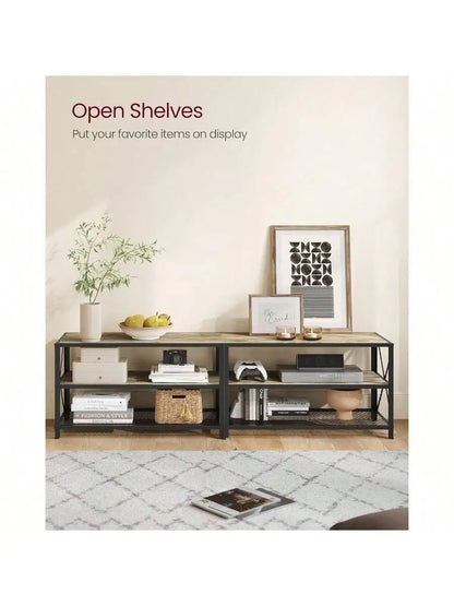 TV Console for TVs Up To 75 Inches with Storage Shelves