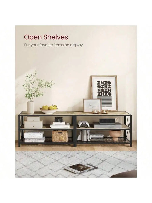 TV Console for TVs Up To 75 Inches with Storage Shelves