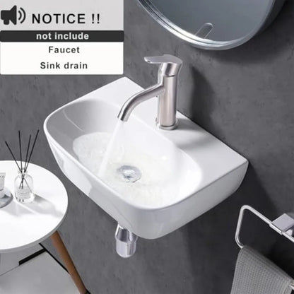 16"x11" Small Wall Mounted Bathroom Sink