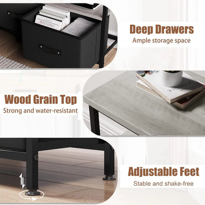 TV Media Console Table with Drawers and Shelves