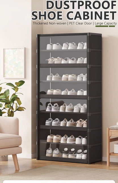 Multi-layer Shoe Cabinet Organizer with Clear Lid