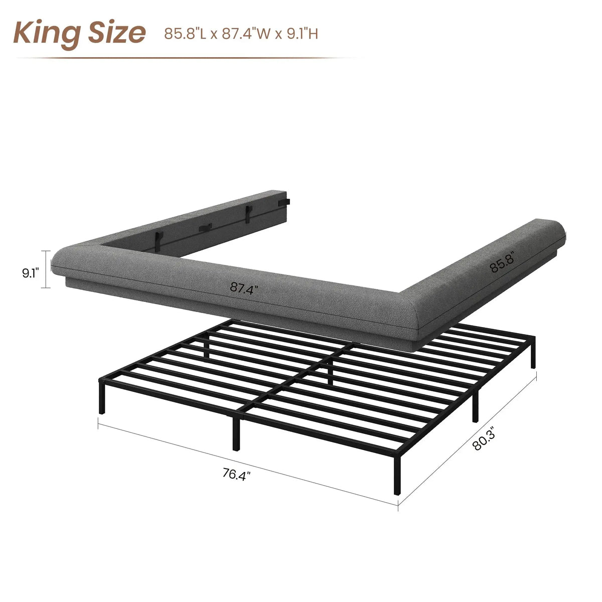 Full Queen King Cloud Platform Bed Frame