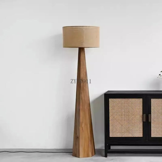 Solid wood floor lamp