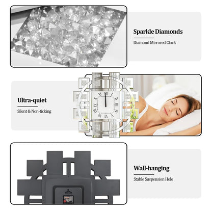 60CM Decorative Wall Clock Inlay Battery Operated