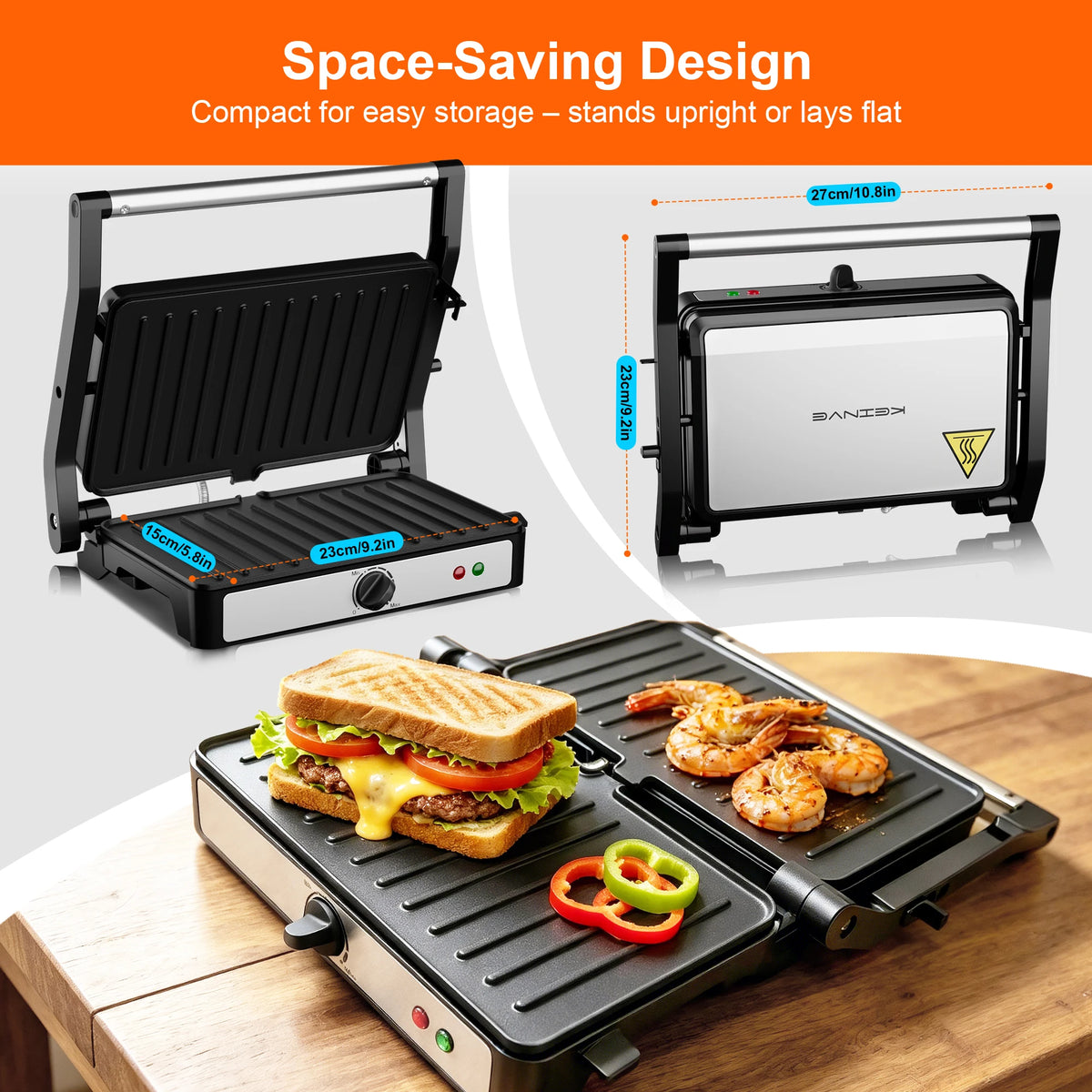 900W 2-Slice Sandwich Maker