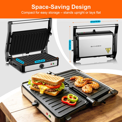 900W 2-Slice Sandwich Maker
