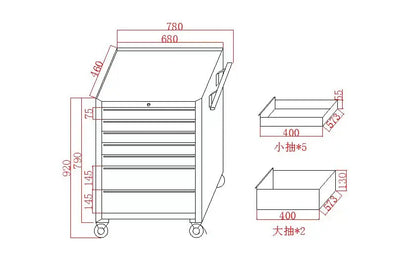 High Quality Workshop Heavy Duty 6 Drawers Steel Tool Chest