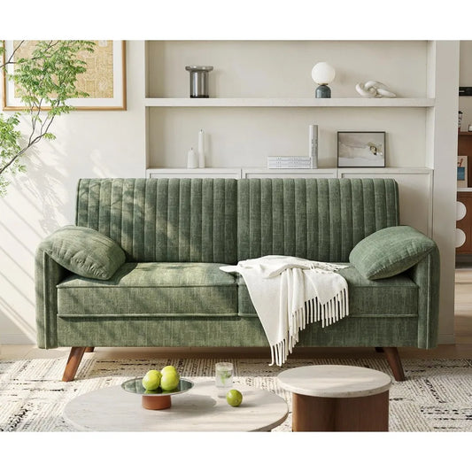 64.5" Loveseat Sofa, Chenille Loveseat Couch with Padded Arms