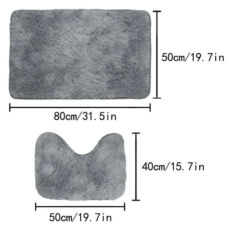 2pcs bathroom anti-slip bath water absorbent rug