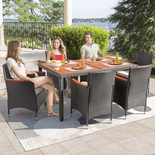 7 Piece Patio Dining Set with Soft Cushions