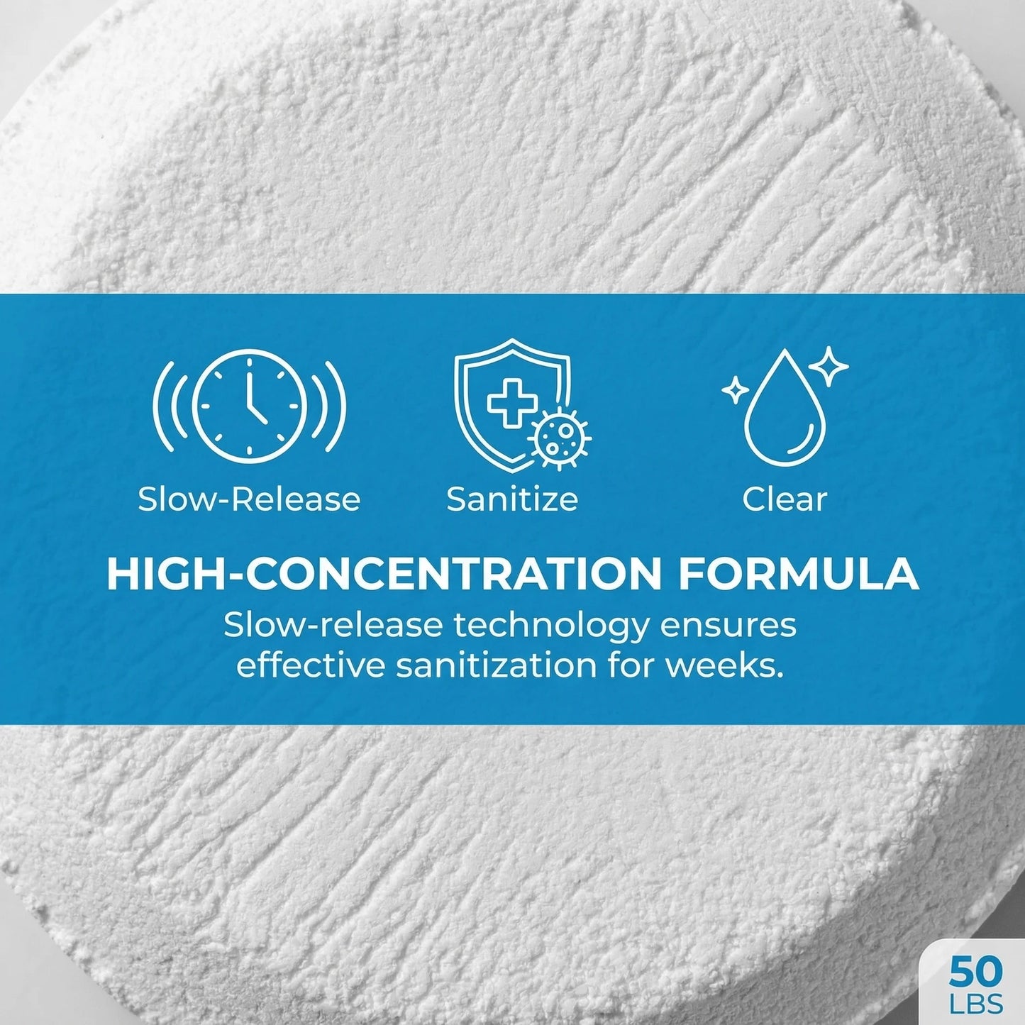 50LB 3Inch Chlorine Tablets for Swimming Pools