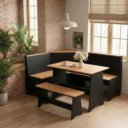 Small Kitchen Table Set with Bench and Storage