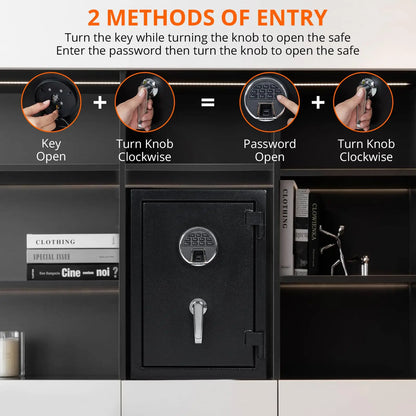 Fireproof and Waterproof Safe Box with Programmable Keypad