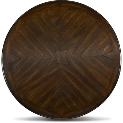 Solid Wood 5-Piece Round Dining Set in Cherry Brown