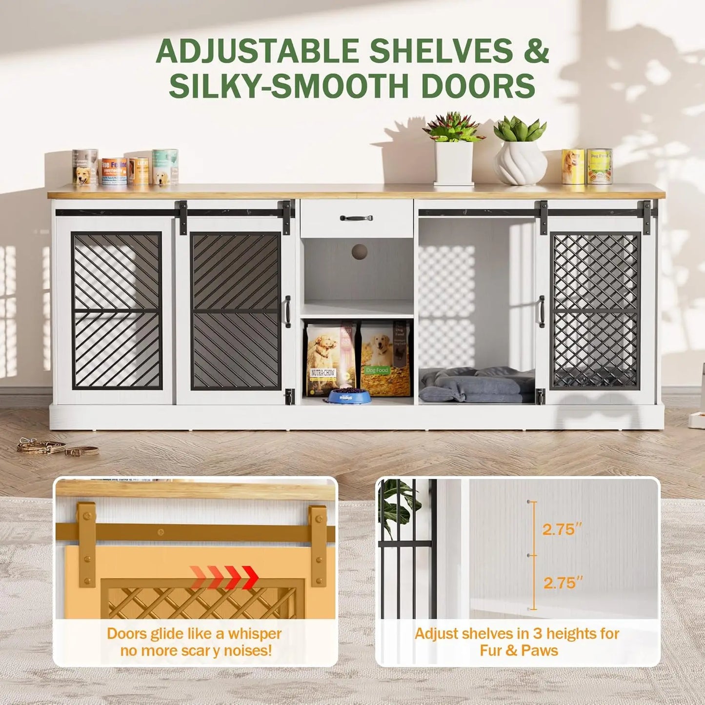 86.6" Heavy-Duty Doghouse as Entertainment Center