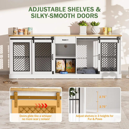 86.6" Heavy-Duty Doghouse as Entertainment Center