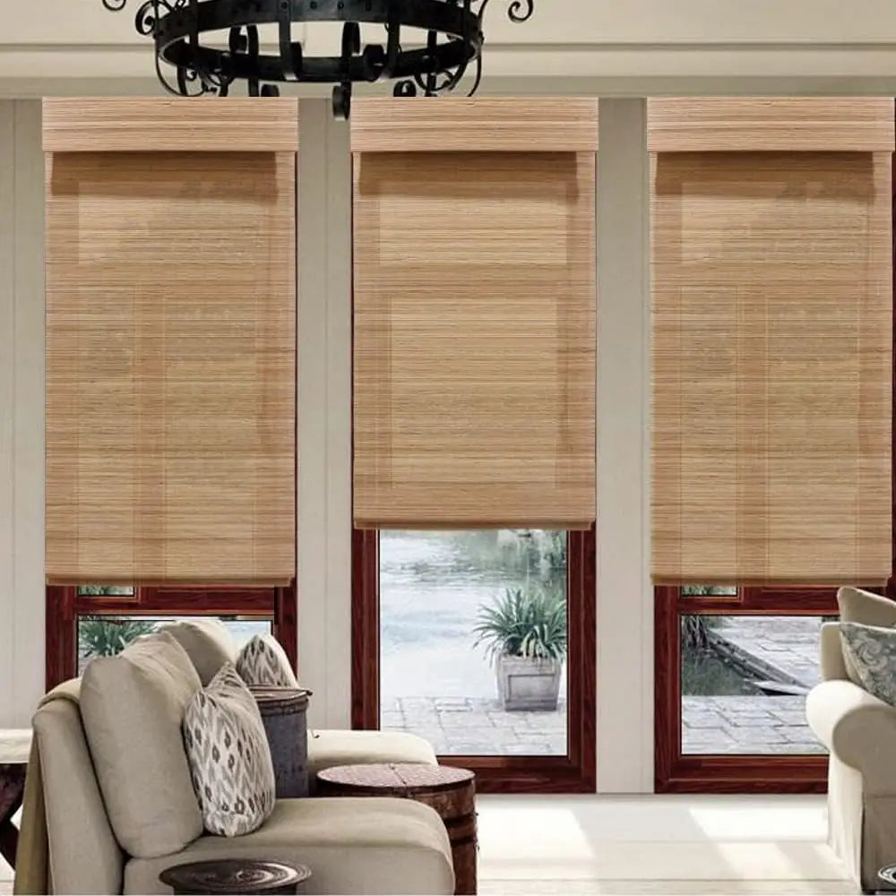Lined Blackout Bamboo Roman Shades Blinds