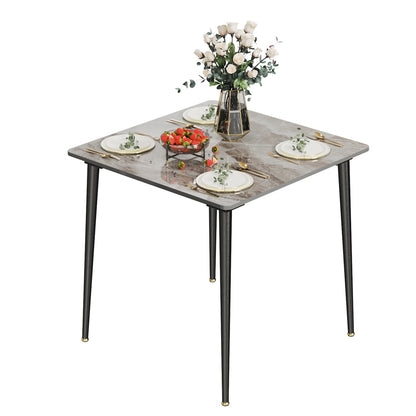 Dining Table Stone Top with Metal Frame