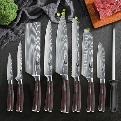 8pcs Kitchen Knife Damascus Stainless Steel Chef Knife