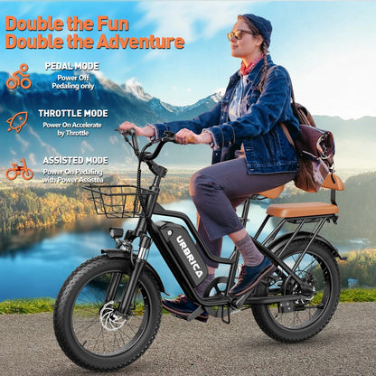 20'' 1500W Peak Electric Mountain Bike up to 50 Miles 32MPH