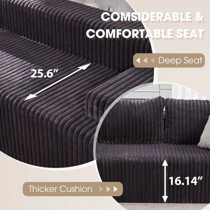 Modular Sectional Sofa Couches L-Shape Couch 3 Seat Modular Sofa Memory Foam Sectional Couches for Living Room, Cloud Couch with