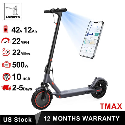 500W 22MPH Adult 10inch Electric Scooter Shock-absorbing